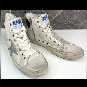 GOLDEN GOOSE Francy Womens Canvas High-Top Sneakers Sz 9 US Skateboard RARE